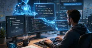 AI coding assistants can speed up development by suggesting code and fixing errors.
